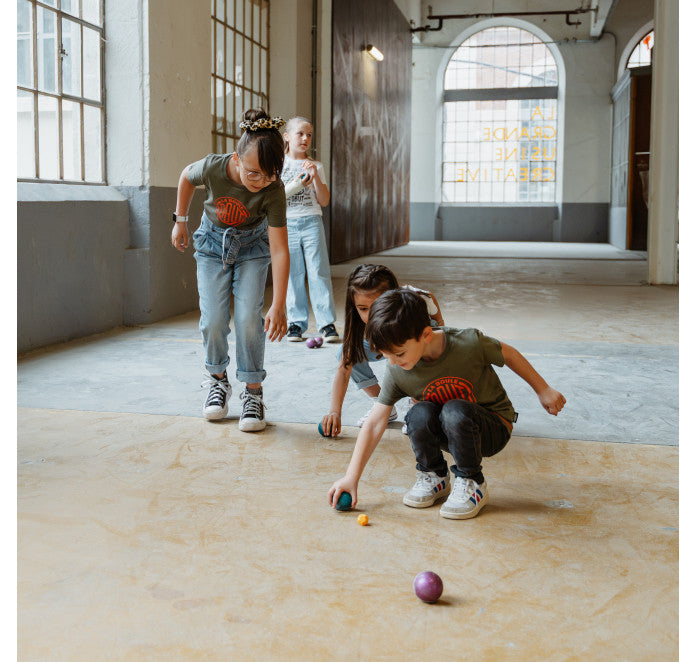 Boules Obut Enfant Indoor Outdoor bleu pailleté